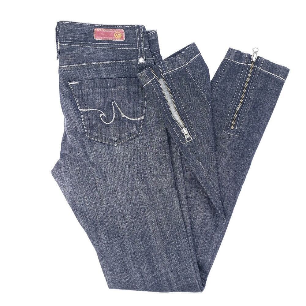 AG Adriano Goldschmied Zipper Ankle The Doris Dark Wash Low Rise Jeans